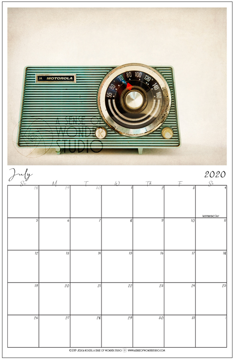 A LITTLE PEEK AT THE 2020 CALENDAR: NOSTALGIA